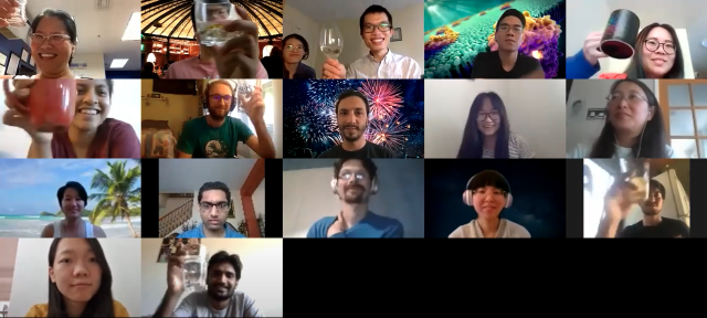 The Han Lab celebrates Yanxian's PhD completion.