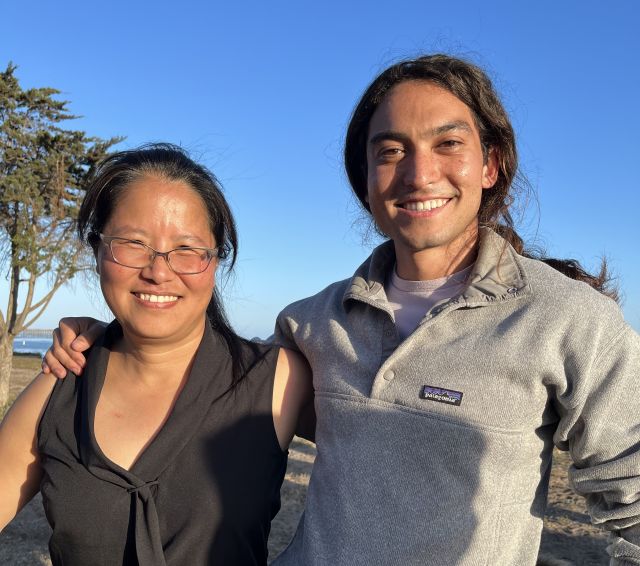 Celebrating Kan's PhD defense at Goleta Beach