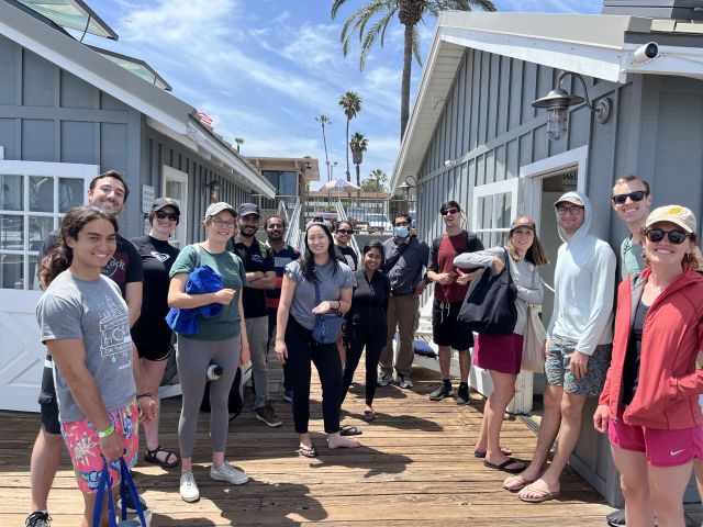 June 2022 - Celebrating Dr. Kan Tagami, Dr. Kate Zeng, and Dr. Michael Vigers on their PhD defenses with a fun Kayaking trip!
